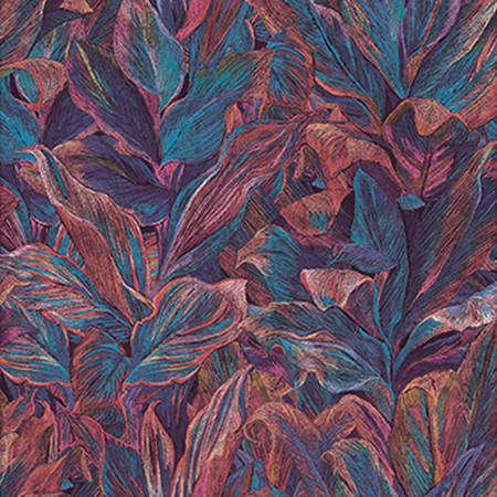 Casadeco Foliage Rouge Et Bleu