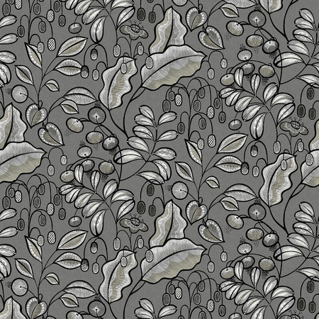 Khroma Bahia Night HIA003 Levél mintás, szürke színben